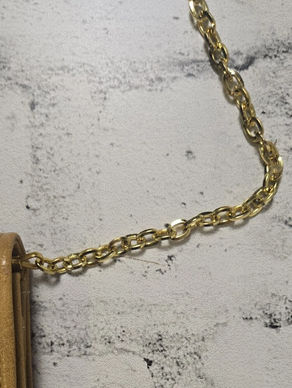 Woven Faux Leather Chain Clutch Crossbody Purse Tan Boho Shoulder Bag